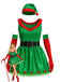 Completo abito albero di Natale verde anni '80