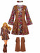 3PCS Costume Anni '70 Hippie Vintage con Frange