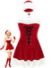 Abito da Babbo Natale in peluche con lacci e spalline rosso anni '70
