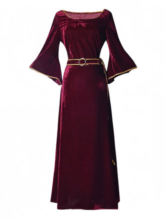 Abito Tangled Mother Gothel in velluto bordeaux anni '30