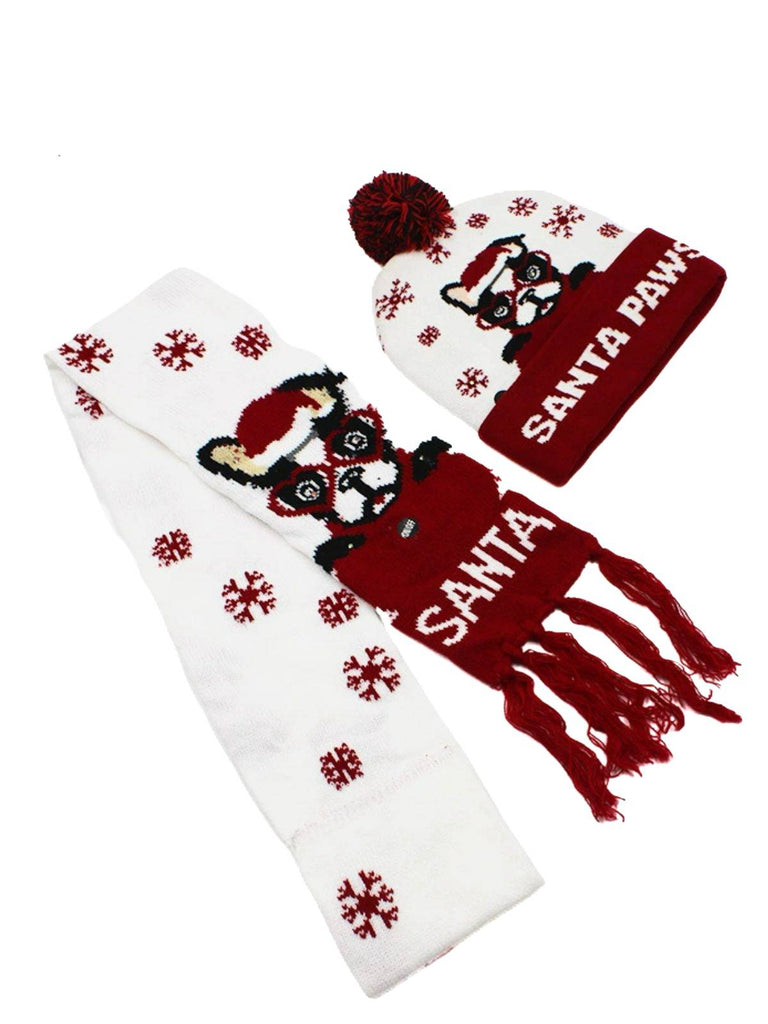 Set di cappello e sciarpa lavorati a maglia per Natale