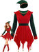 Completo con abito Jovie da elfo di Natale rosso anni '70