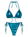 Bikini metallizzato con scollo all'americana anni '70