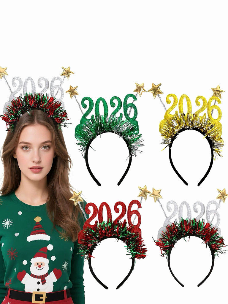 Fascia per capelli 2026 con stelle filanti per la festa di Capodanno