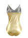 2PCS Costumi Intero Oro Anni '50 Metallizzato e Copricostume