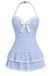 Costumi intero fiocco a pois beige anni '40