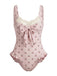 [Pre-Vendita] Pizzo Cherry con Fiocco Costume Intero Rosa Anni '50