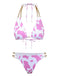 Set Bikini Anni '70 con Stampa Mucca a Coste