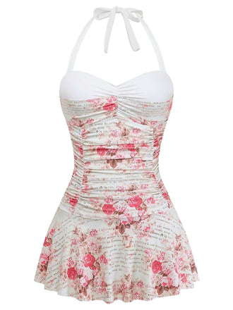 [Prevendita] Costumi con Gonna Rose Arricciato Scollo all'americana Anni '50