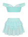 Set Bikini Anni '70 Petrolio Jasmine a Spalle Scoperte con Volant
