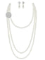 Set di collana e orecchini di perle a strati