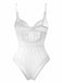 Back studio shot of the white lace bodysuit showing the delicate mesh and adjustable back straps.