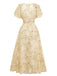 [Prevendita] Abito Verde Salvia Anni '30 in Chiffon con Farfalla e Maniche a Volant
