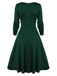 Abito a ruota in pizzo patchwork verde anni '50