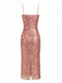 Abito con spalline sottili e spacco posteriore in paillettes anni '30