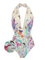 Set bikini monopezzo con scollo a farfalla