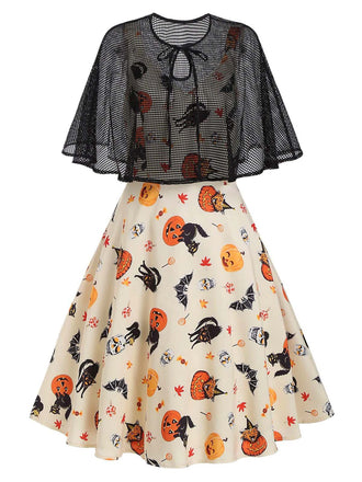 Abito da berretto di Halloween anni '50 beige