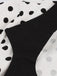 Abito svasato patchwork a pois anni '50