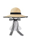 Cappello da sole in rafia con nastro nero retrò