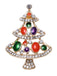 Spilla di strass con alberi di Natale retrò
