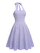 Abito vintage con scollo all'americana viola degli anni '50