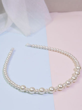 Cerchietto con perle bianche Retrò