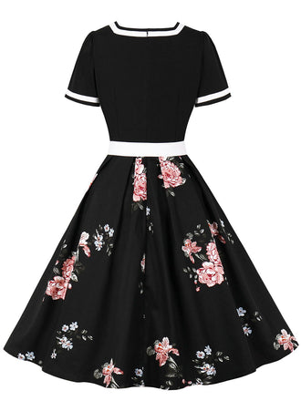Abito Swing Patchwork Floreale anni '50
