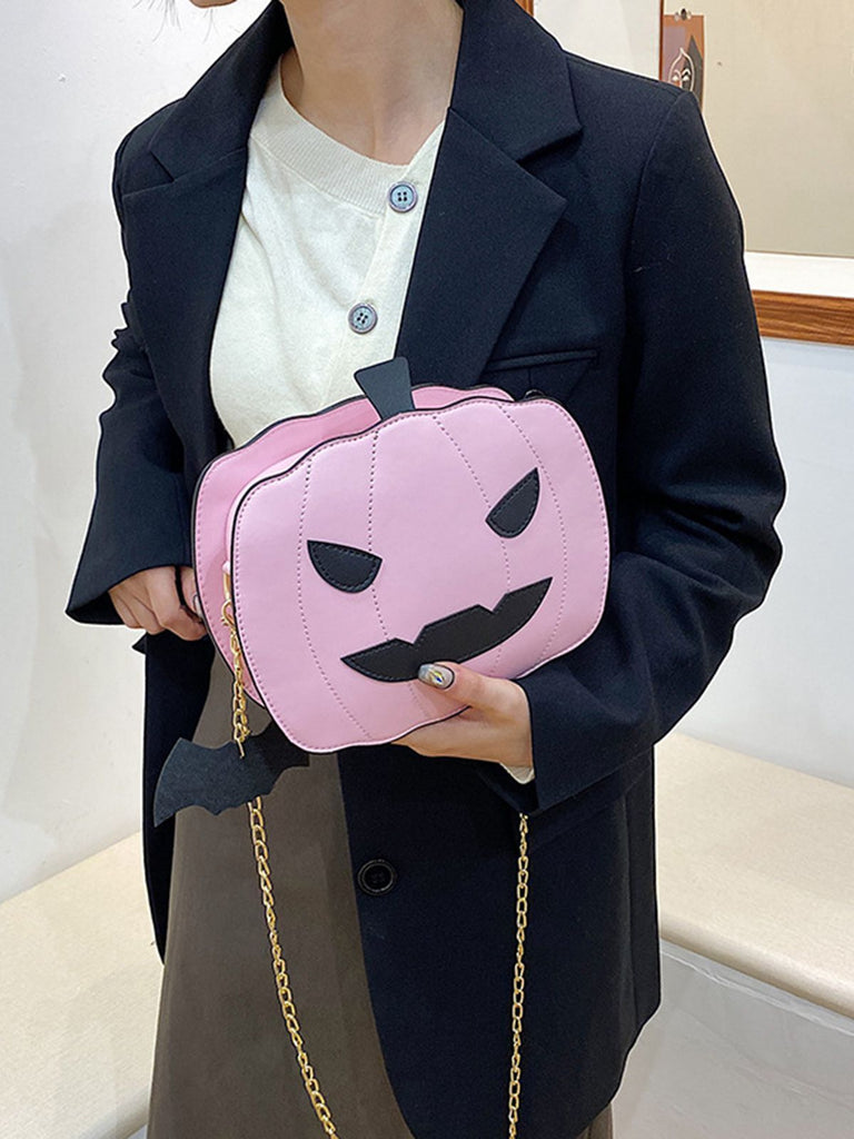 Borsa a tracolla con zucca di Halloween retrò