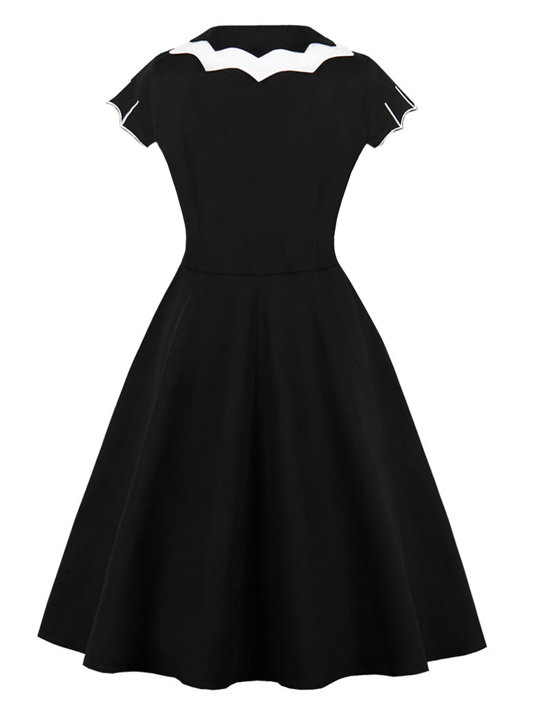 Vestito nero da pipistrello Halloween anni '50