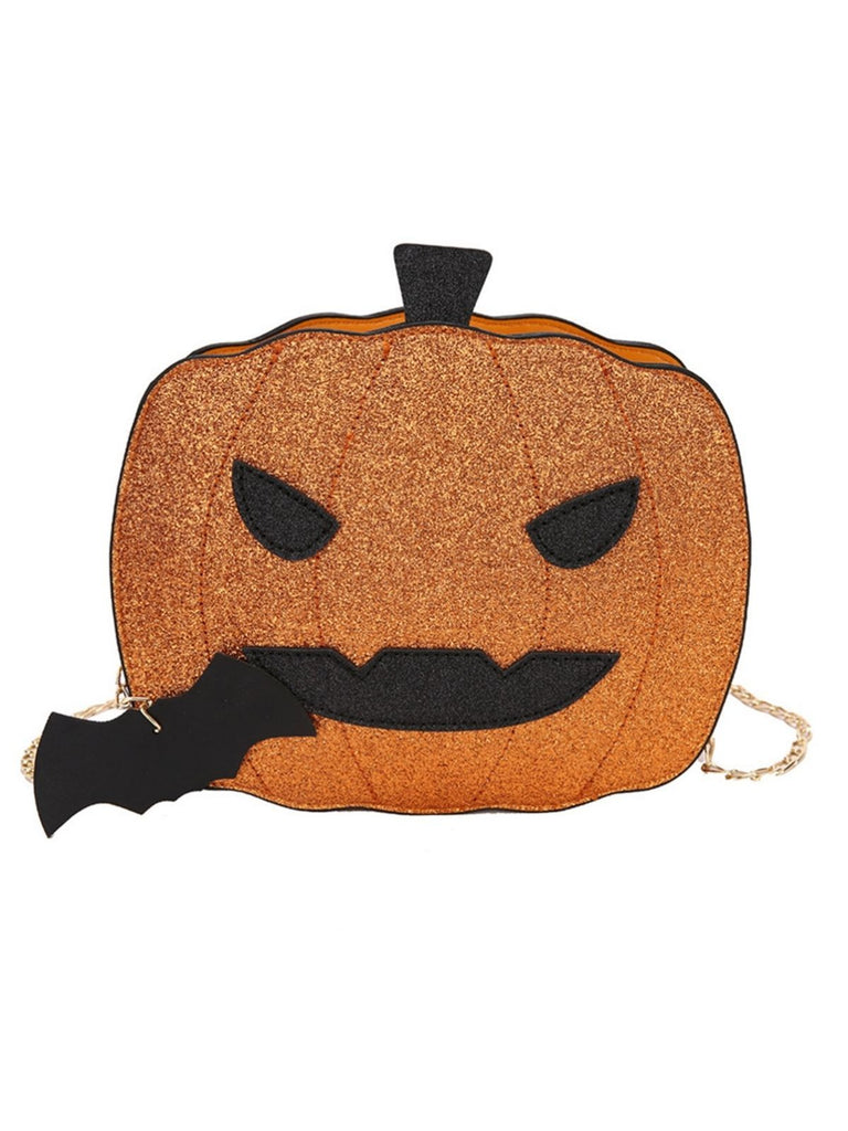 Borsa a tracolla con zucca di Halloween retrò