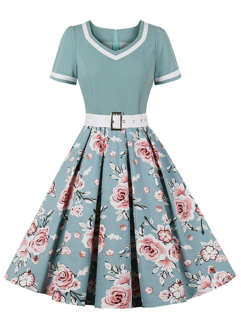 Abito Swing Patchwork Floreale anni '50