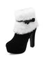 Scarpe col tacco alto in peluche corto natalizio retrò