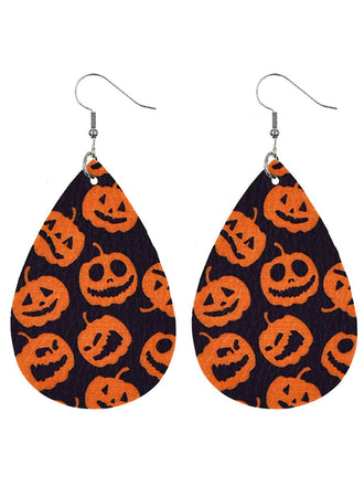 Orecchino a goccia con zucca di Halloween retrò