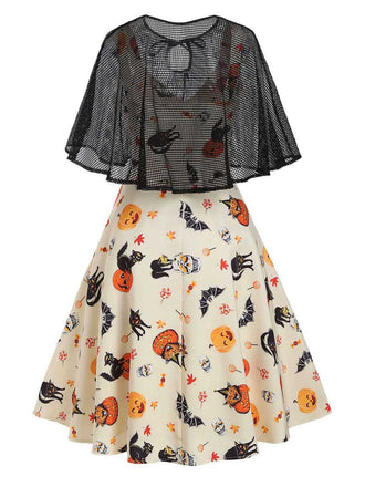 Abito da berretto di Halloween anni '50 beige