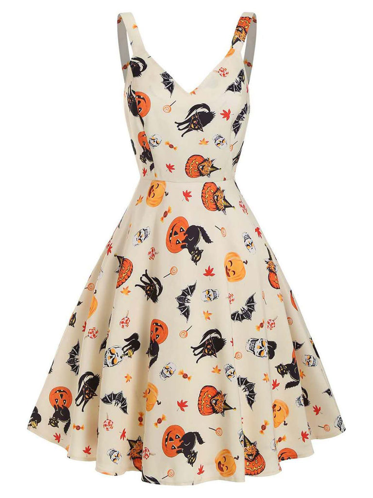 Abito da berretto di Halloween anni '50 beige