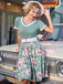 Abito Swing Patchwork Floreale anni '50