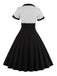 Abito svasato patchwork a pois anni '50