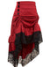 Gonna con volant gotica in pizzo solido di Halloween