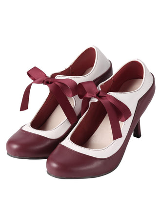 Tacchi alti allacciati bordeaux vintage