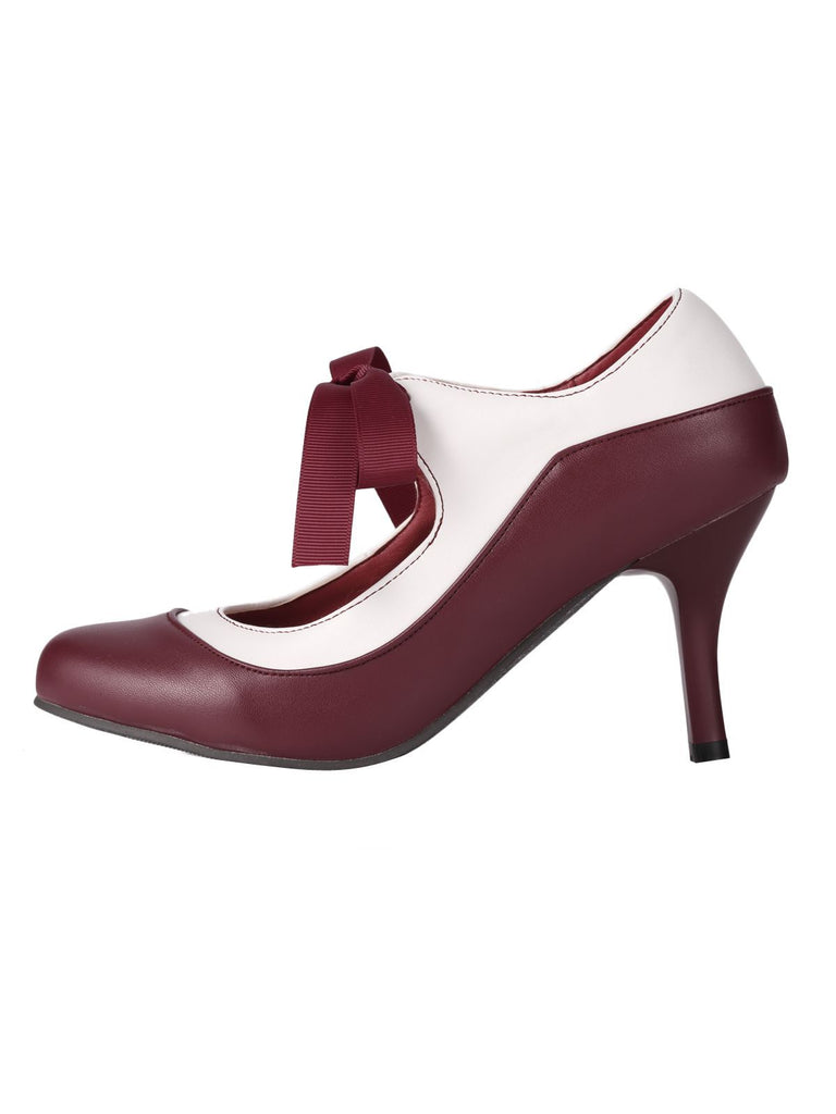 Tacchi alti allacciati bordeaux vintage