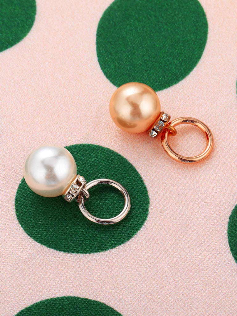 Collana retrò in seta di gelso con perle a pois
