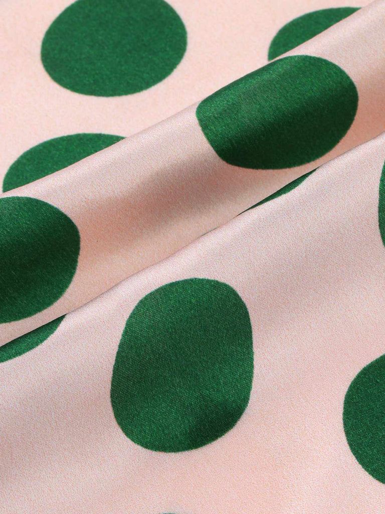 Collana retrò in seta di gelso con perle a pois