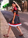 Abito patchwork con cintura a pois anni '50