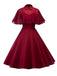 Abito svasato patchwork a mantella anni '50