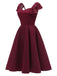 Vestito Swing solido in raso anni '50