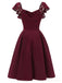 Vestito Swing solido in raso anni '50