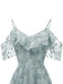 Vestito con volant sulle spalle scoperte in pizzo anni '50