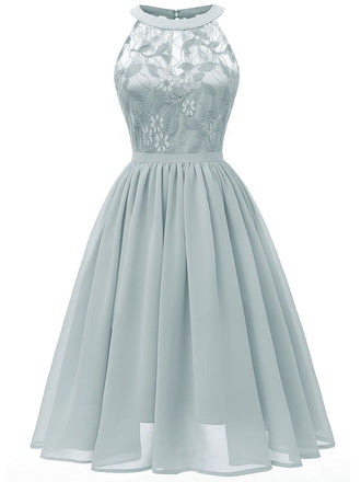 Abito svasato in pizzo floreale anni '50