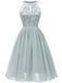 Abito svasato in pizzo floreale anni '50
