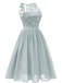 Abito svasato in pizzo floreale anni '50